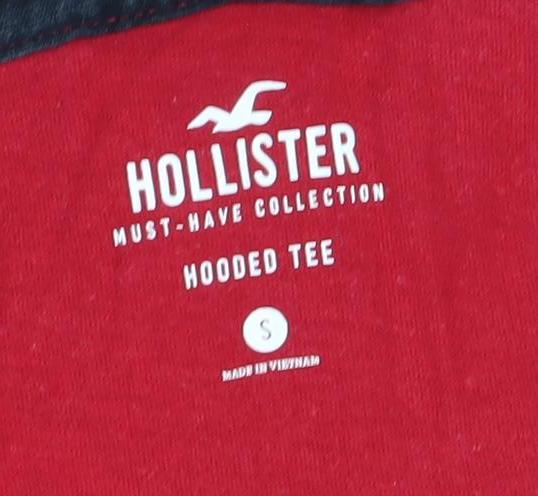 Mens UK Size S Hollister Red Pullover Hoodie