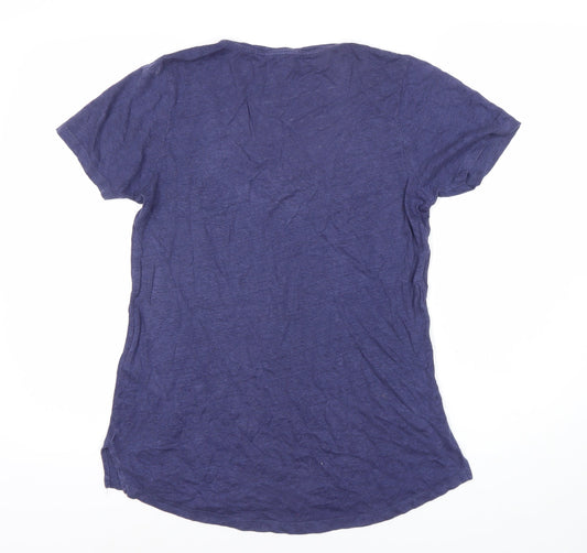 Womens UK Size 10 Fat Face Blue Basic T-Shirt