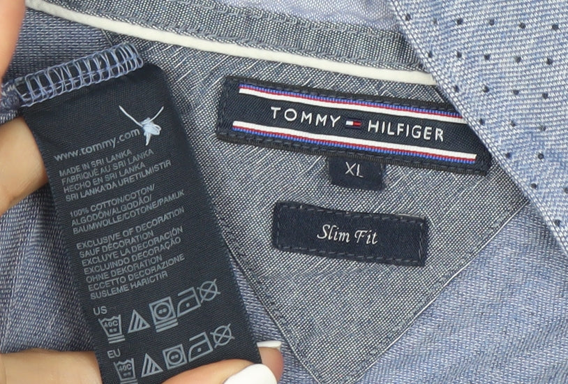 Tommy Hilfiger Men's Blue Slim Fit Polo Shirt XL