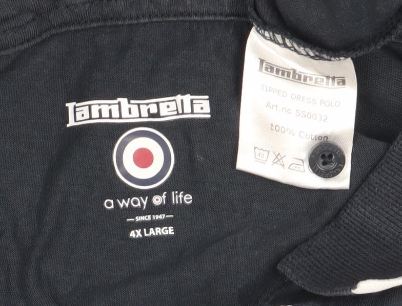 Lambretta Men's Blue 4XL Polo Shirt with Logo