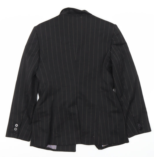 Next Women's Black Pinstripe Blazer, Size 12 - Petites