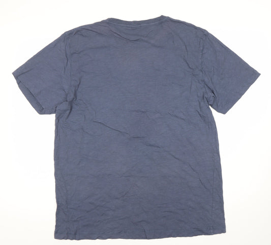 John Lewis Men's Blue Crew Neck Cotton T-Shirt, Size L