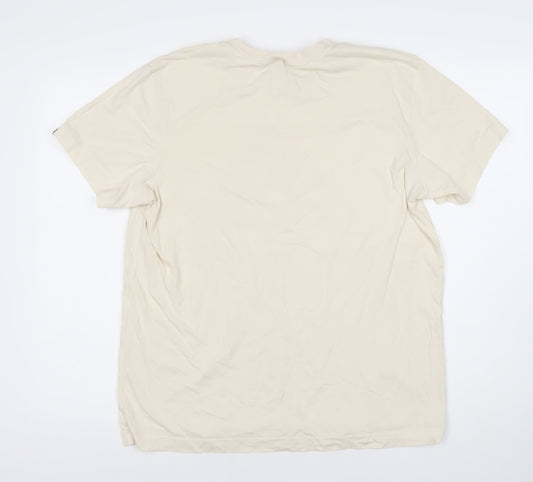 Adidas Men's Beige Medium Graphic Print T-Shirt