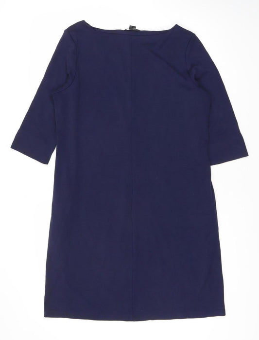 Esprit Women's Blue 3/4 Sleeve Shift Dress Size 12