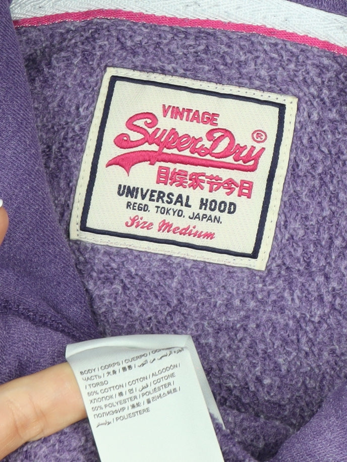 Superdry Women's Purple Pullover Hoodie, Size M