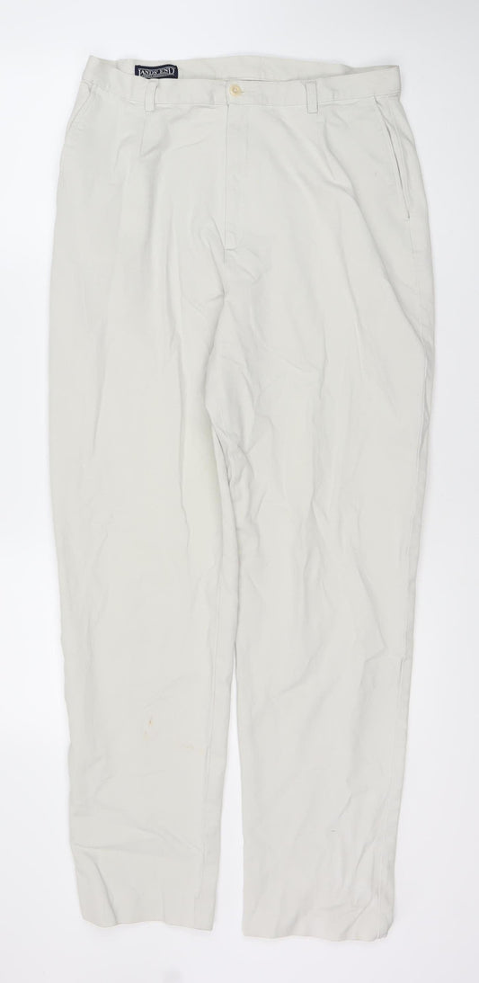 Womens UK Size 12 Lands' End Ivory Trousers