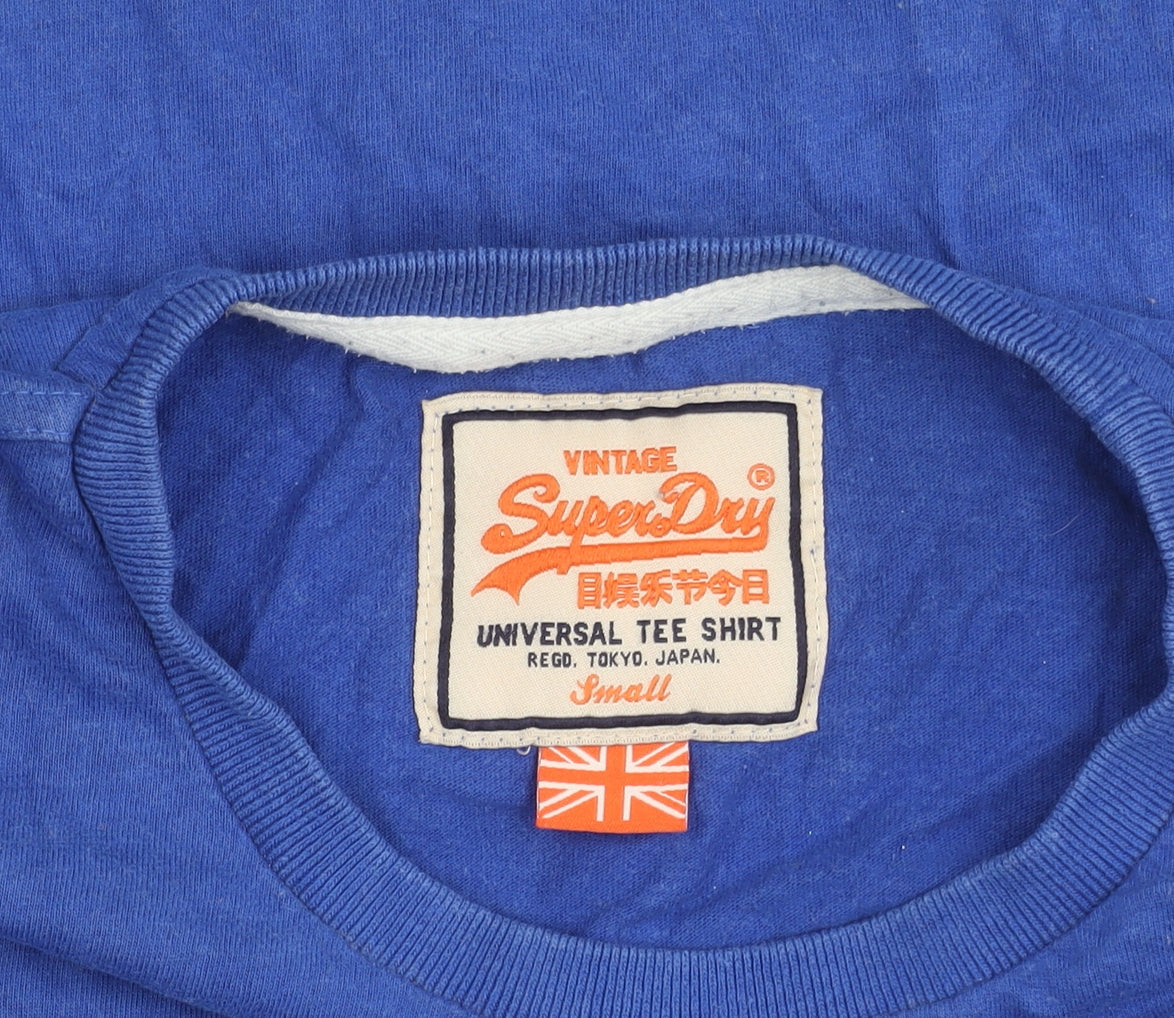Superdry Men's Blue Graphic Print T-Shirt, Size S