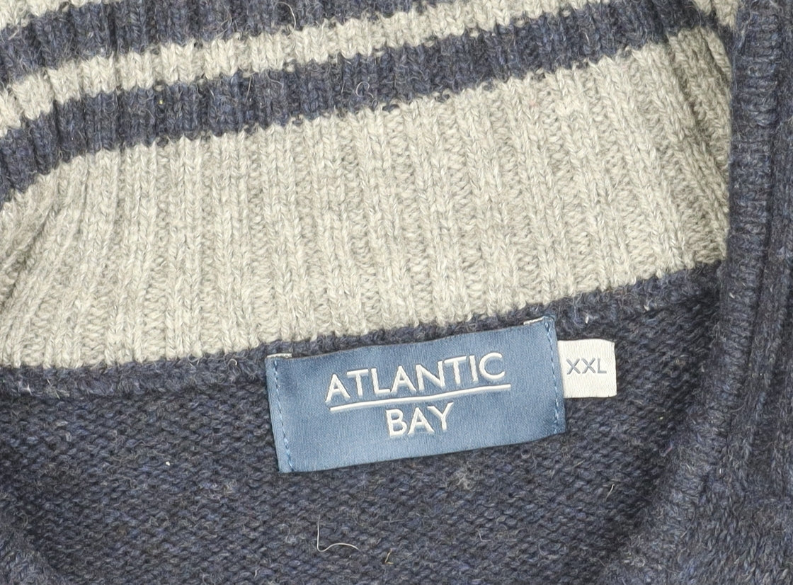 Atlantic Bay Men's Blue 2XL Full Zip Jumper