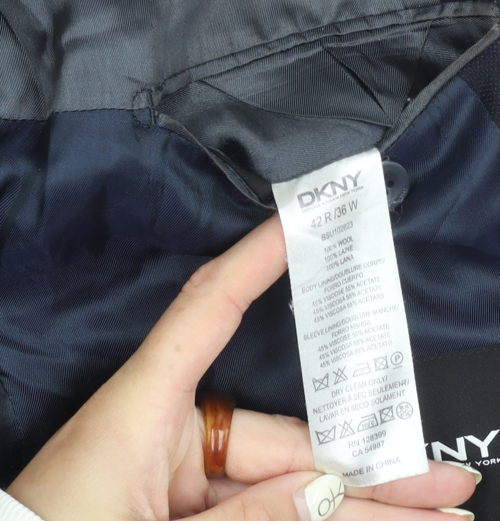 Mens UK Size 42 DKNY Regular Black Suit Jacket