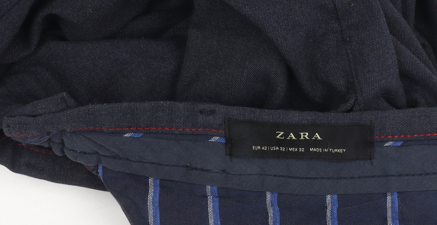 Zara Men's Blue Chino Trousers Size 32