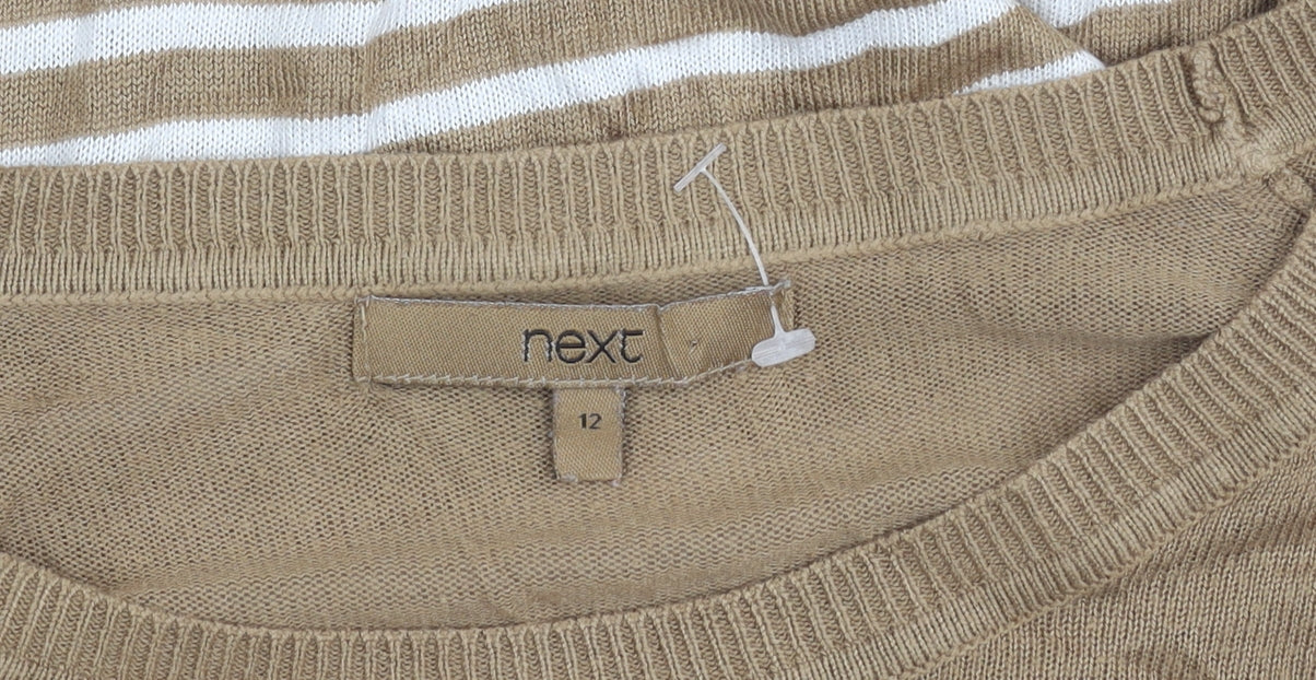 Womens UK Size 12 NEXT Beige Pullover Jumper