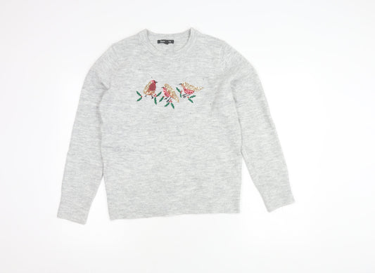 Womens UK Size 10 Bonmarché Grey Pullover Jumper