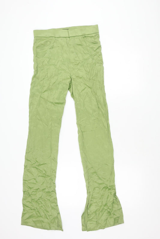 Womens UK Size S Zara Regular Fit Casual Green Trousers