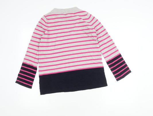 M&Co Women's Pink Striped Top Size 10