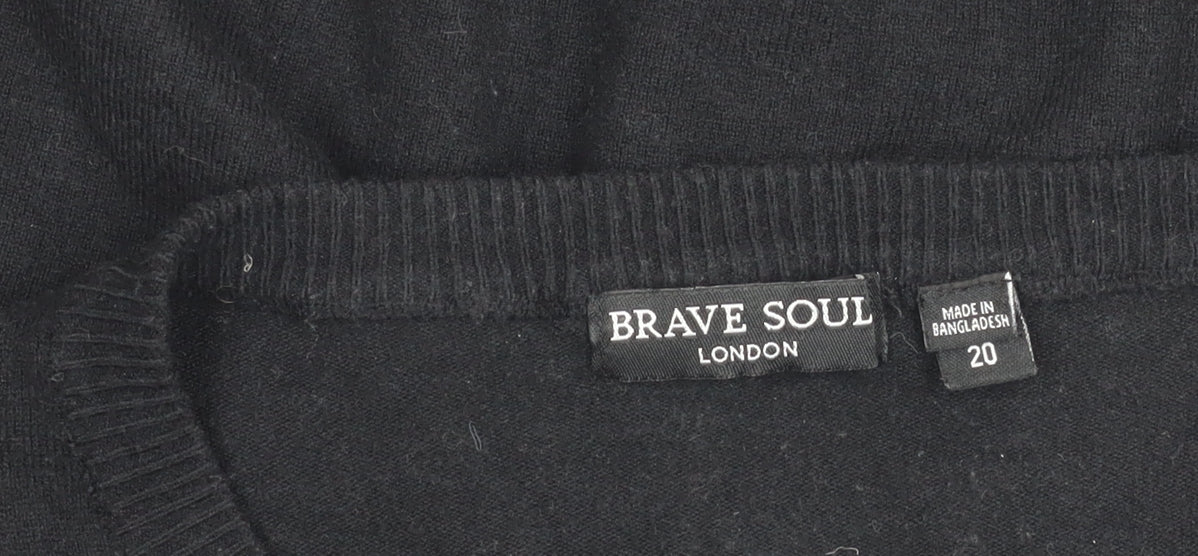 Womens UK Size 12 Brave Soul Black Cardigan Jumper