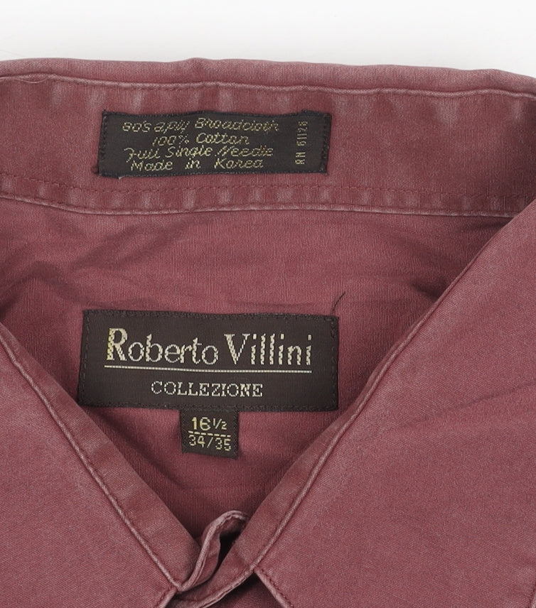 Roberto Villini Mens Multicoloured 16.5 Button-Up Shirt