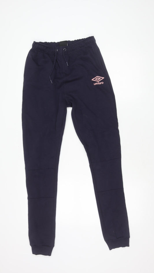 Additional front view of Umbro Teens Blue Jogger Trousers - L