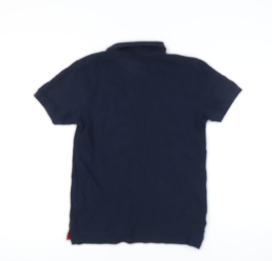 Slazenger Men's Blue Polo Shirt M, Short Sleeve, Cotton