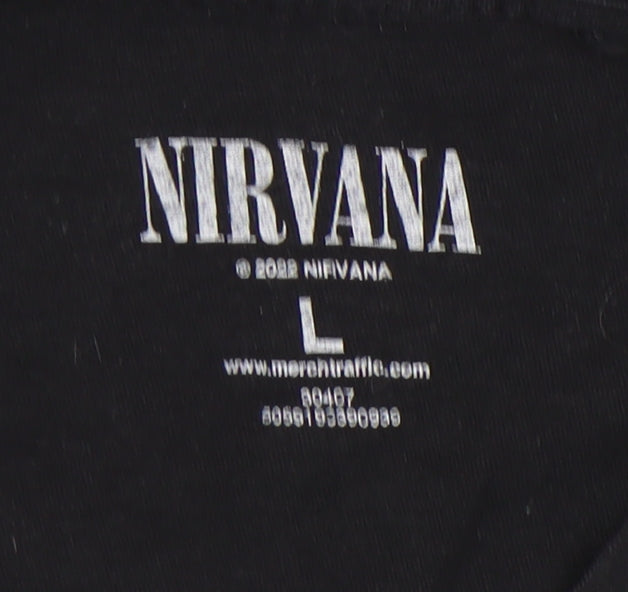 Nirvana Men's Black Short Sleeve Graphic Tee L