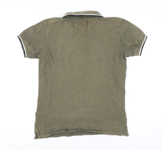 Charles Wilson Men's Green Polo Shirt, Small, 100% Cotton