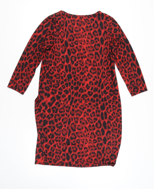 Roman Originals Red Animal Print Women's Dress Size 10