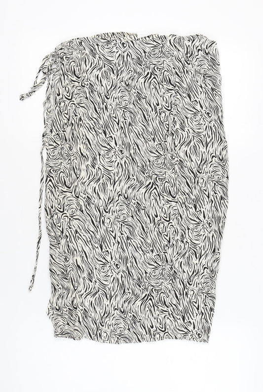 MNG Women’s Black Animal Print Skirt XL