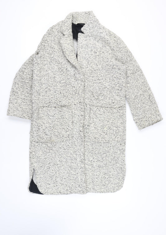 Womens UK Size 6 Topshop Grey Overcoat
