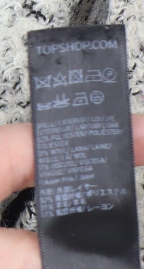 Womens UK Size 6 Topshop Grey Overcoat