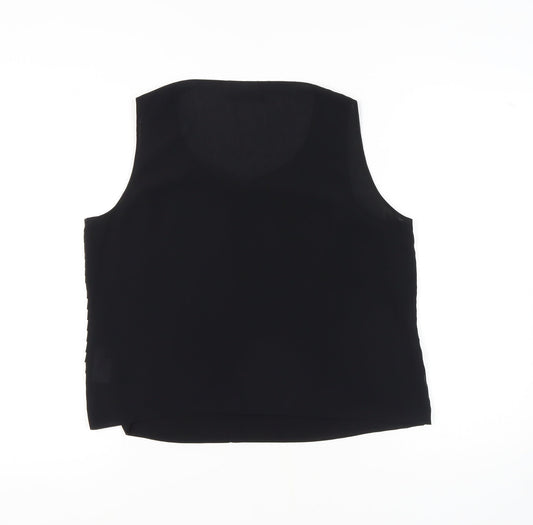 Jacques Vert Women's Black V-Neck Tank Top Size 16