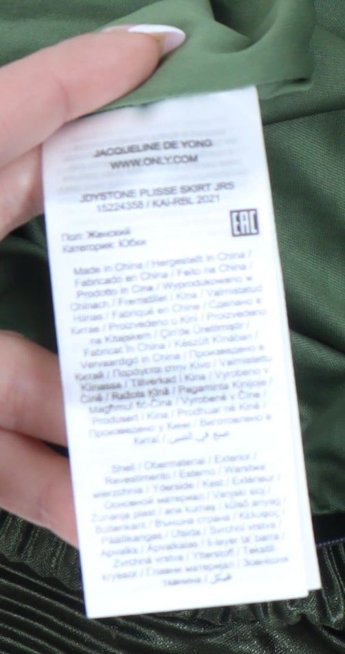 Jacqueline de Yong Women's Green Pleated Midi Skirt L