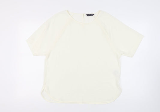 Additional front view of Marks & Spencer Women's Ivory Short Sleeve Raglan Top 14