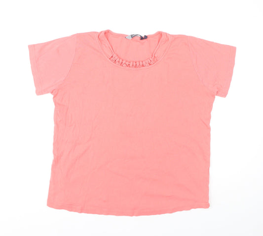 Womens UK Size L Isle Pink Basic T-Shirt