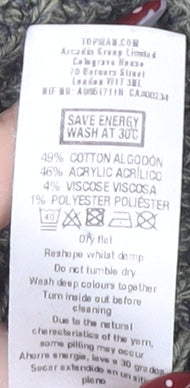 Topman Men's Green Medium Knit Pullover Jumper