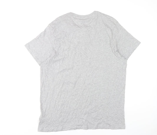 Lee Cooper Men's Grey Henley T-Shirt, 2XL, Cotton Blend