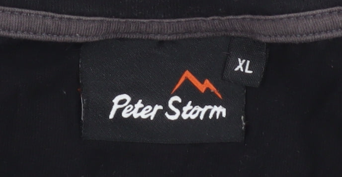 Peter Storm Men's Black XL T-Shirt, Short Sleeve, Logo Accent