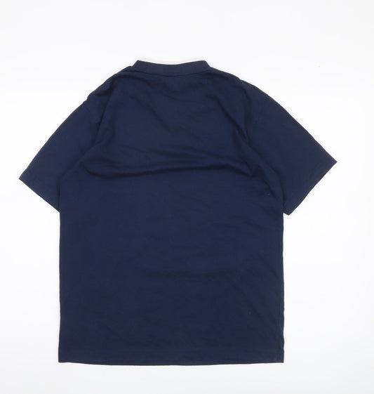 Umbro Men's Blue V-Neck T-Shirt, Size S