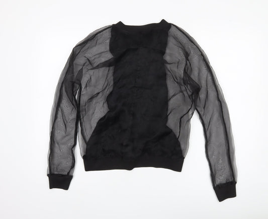 Womens UK Size XS Zara Black Basic Blouse