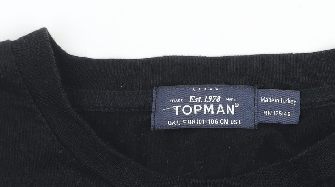 Topman Men's Black L Graphic Print T-Shirt