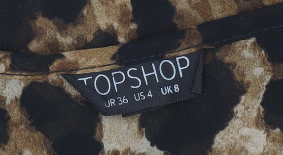 Womens UK Size 8 Topshop Brown Basic Tank