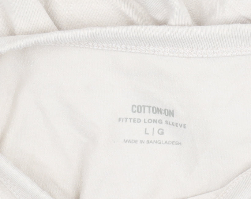 Womens UK Size L Cotton On Beige T-Shirt
