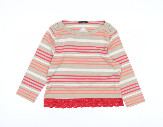 Bonmarché Women's Multicoloured Striped Top M