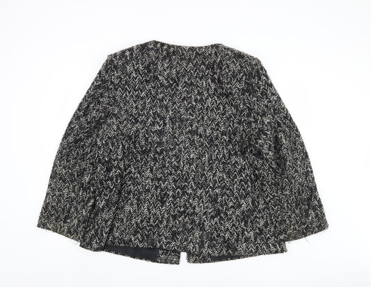 Elvi Women's Black Herringbone Coat, Size 24, Formal Wear