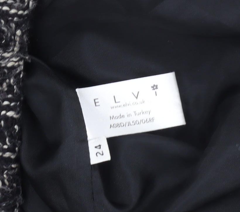 Elvi Women's Black Herringbone Coat, Size 24, Formal Wear