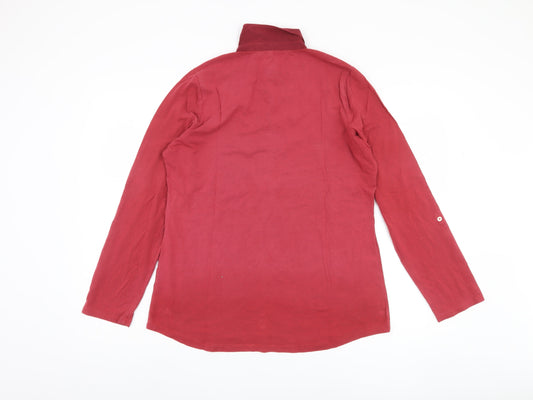 Lands' End Women's Red Collared Button-Up M