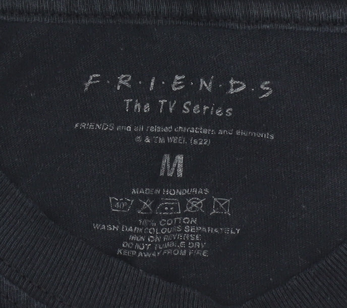 Mens UK Size M Friends Black T-Shirt
