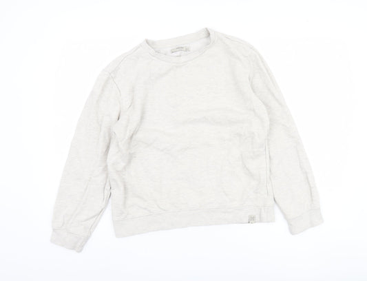 Additional front view of Mango unisex beige sweatshirt pullover, size 10