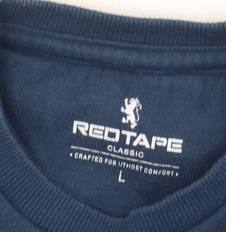 Red Tape Men's Blue Graphic Print Sweatshirt L