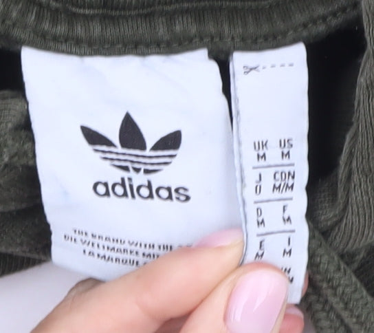 Adidas Men's Green Pullover Hoodie M Logo Graphic Print