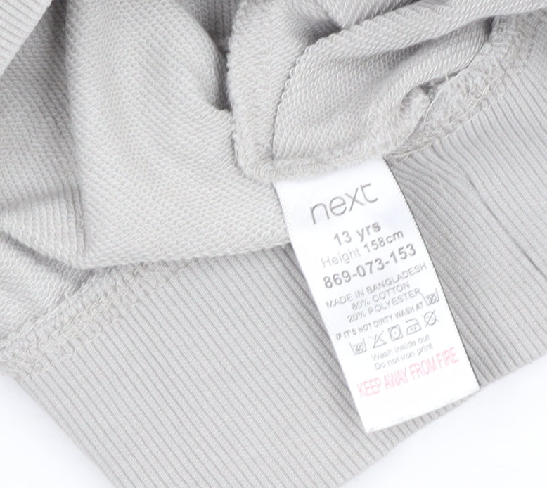 Next Boys Grey Pullover Sweatshirt with Zip Pocket, Size 158