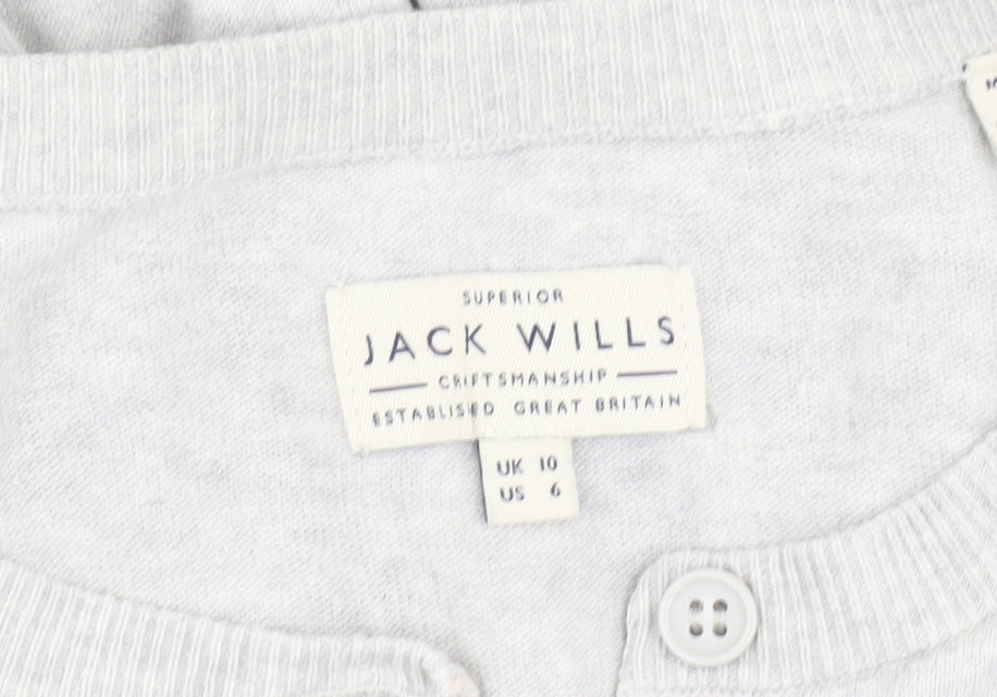 Jack Wills Women's Grey Cardigan Size 10, Button Accents